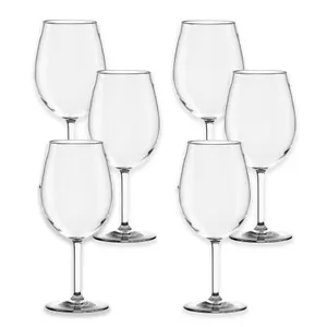 Acrylic Large Wine Glass - Plastic Picnic Camper Glasses - Set of 6