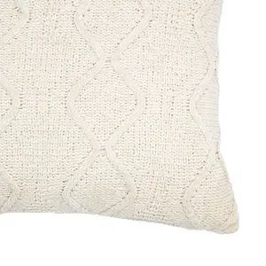 Chenille Cable Cushion 450x450mm Cream