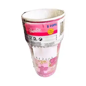 Barbie 266ml Party Cup (Pack of 8) Pink (One Size)