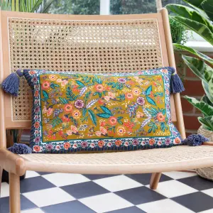 Wylder Rosa Floral Tasselled Cushion Cover