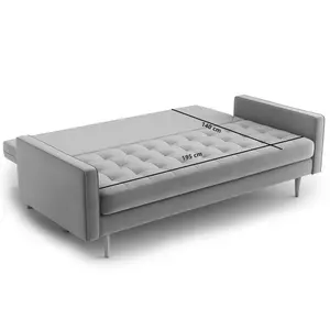 Jacquelyn 3 Seater Bouclé-Sofa Bed Nata Boucle White