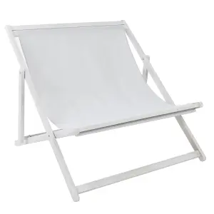 Charles Bentley FSC Certified Eucalyptus White Washed Double Deck Chair Grey