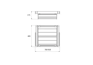 Elite shoe storage rack - wardrobe organiser - 800mm, graphite