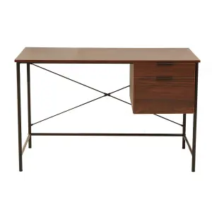 Interiors by Premier Bradbury Dark Walnut Veneer Desk With Drawers