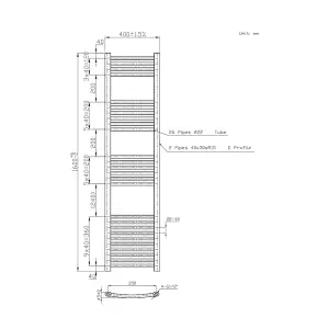 Rinse Modern Bathroom Heated Towel Rail Ladder Radiator 1600x400mm Curved for Bathroom Kitchen Anthracite