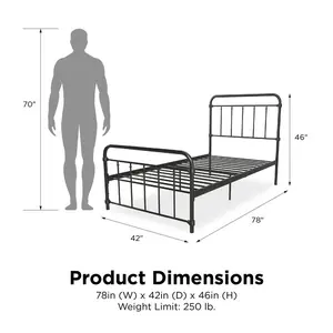 Aanya Bed Frame Matte Black / Single (3')