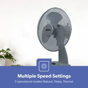 Geepas 12 Inch Table Fan 35W Electric Portable, Home or Office Use