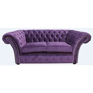 Chesterfield 2 Seater Sofa Danza Amethyst Purple Fabric In Balmoral Style