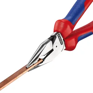 Draper KNIPEX 08 22 185 SB Needle-Nose Combination Pliers with multi-component grips black atramentized, 185mm 13179