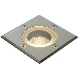 Marine Grade IP65 Square Ground Light - 50W GU10 Reflector - Stainless Steel