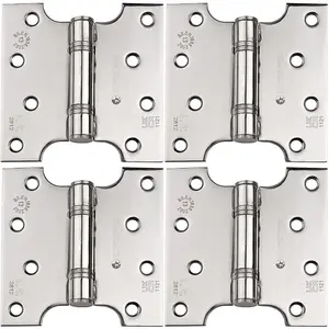 4 PACK - PAIR 102 x 152 x 3mm Parliament Hinge Bright Stainless Steel Internal Door