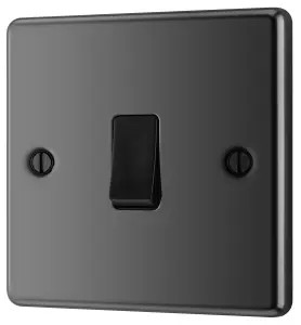 GoodHome 20A 2 way 1 gang Light switch Gloss Black Nickel effect