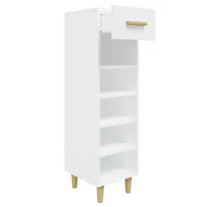 Berkfield Shoe Cabinet White 30x35x105 cm Engineered Wood