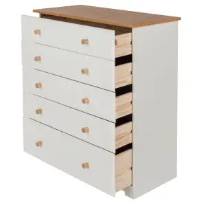 Colorado 5 drawer chest, soft white