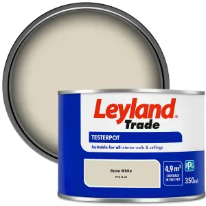 Leyland Trade Vinyl Matt Walls & Ceilings Emulsion Paint Bone White (PPG14-22) 350ml Tester