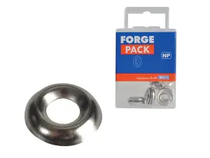 ForgeFix 200SCW8N Screw Cup Washers Solid Brass Nickel Plated No.8 Bag 200 FORSCW8NM