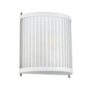 Wall Light White Satin Painted / Highly Polished Nickel LED E27 60W