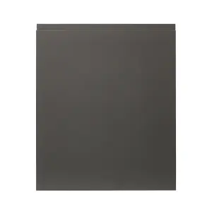 GoodHome Garcinia Gloss anthracite integrated handle Gloss anthracite Highline Cabinet door (W)600mm (H)715mm (T)19mm