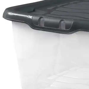 Curve Box Clear Curve 100L Large Stackable Storage box with Lid