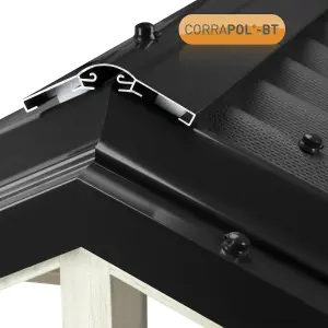 Corrapol Black Aluminium Ridge piece (L)3mm (W)145mm