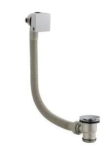 Modern Bathroom Square Bath Filler, 70mm x 600mm, Chrome