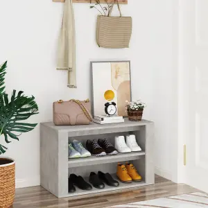 Berkfield Shoe Rack Concrete Grey 75x35x45 cm Engineered Wood