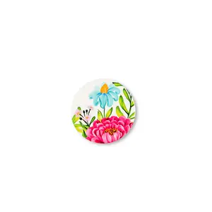 Blooming Round 6 Piece Coaster Set (Set of 6)