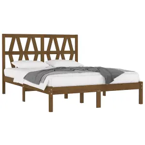 Berkfield Bed Frame Honey Brown Solid Wood Pine 200x200 cm