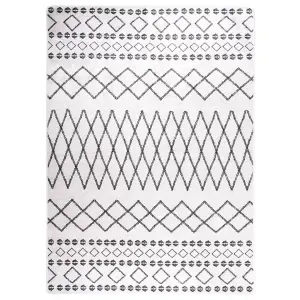 Berkfield Rug Washable 120x180 cm Black and White Anti Slip