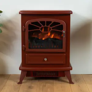 Focal Point ES 2000 1.8kW Gloss Burgundy Electric Stove (H)540mm (W)430mm