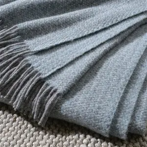 Home Accessories Illusion Pure New Wool Throw - Spearmint And Grey