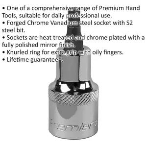 Premium 5mm Forged Hex Socket Bit for 1/2 Inch Drive - Chrome Vanadium Construction