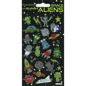 Paper Projects Reusable Aliens Sticker Multicoloured (One Size)