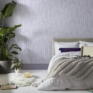 Envy Ups N Downs Lavender Geometric Smooth Wallpaper Sample