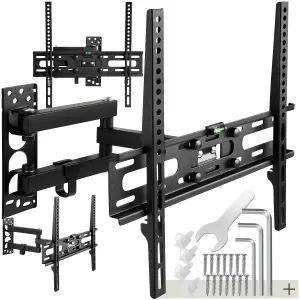 Television Bracket - 26-75 inch screens, extendable, tilt, swivel TV wall mount - black