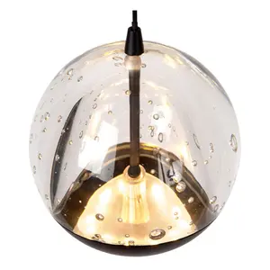 Lucide SENTUBAL - Pendant light - 14 cm - LED - 1x6,3W 2700K - Black