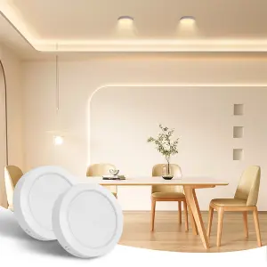 Aigostar 12W LED Ceiling Lights, 1300LM Round LED 3000K Warm White Pack of 2