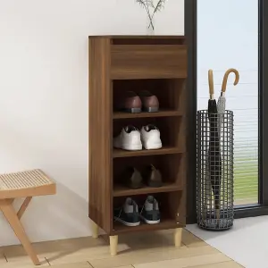 Berkfield Shoe Cabinet Brown Oak 40x36x105 cm Engineered Wood