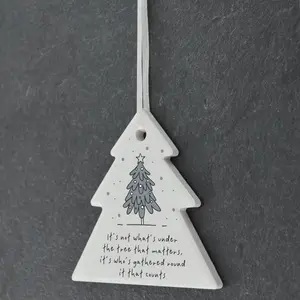 The Seasonal Aisle Gathered Christmas Tree Shaped Ceramic Ornament