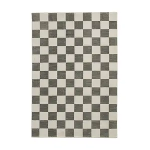 Baltimore 66618 Checkerboard Geometric Modern Rugs in Green - 200x290cm