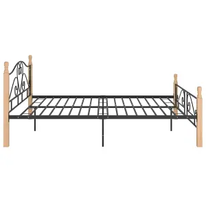 Berkfield Bed Frame Black Metal 140x200 cm