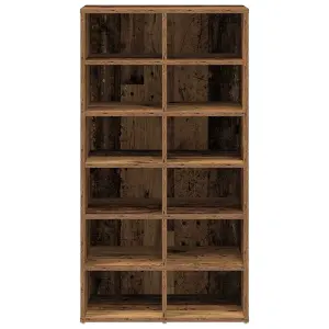 Berkfield Shoe Rack Old Wood 54x34x100.5 cm Engineered Wood