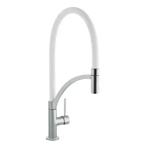 Cookology GIGLIO Pull Out Kitchen Tap with Single Side Lever - Brushed White