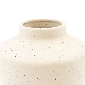 Medium Speckled Cream & Black Matt Vase, 24.5cm