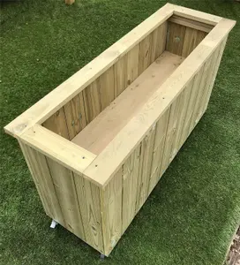 Tongue & Groove Planter Ruby Treated Wooden Garden Box for Plants & Flowers