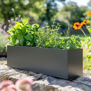 70cm Zinc Galvanised Matte Grey Trough Planter