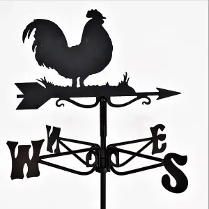 Mini Cockerel Weathervane - Steel - L38 x W38 x H47.5 cm - Black