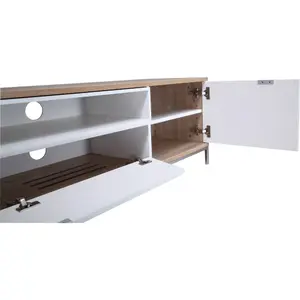 Alphason Chaplin 2000 TV Stand for TVs up to 90" - Oak & White