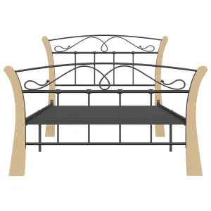 Berkfield Bed Frame Black Metal 100x200 cm