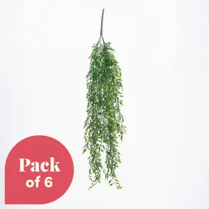 Blooming Artificial - 80cm / 2.5ft Green Fake Bamboo Hanging Bush Multi-Pack